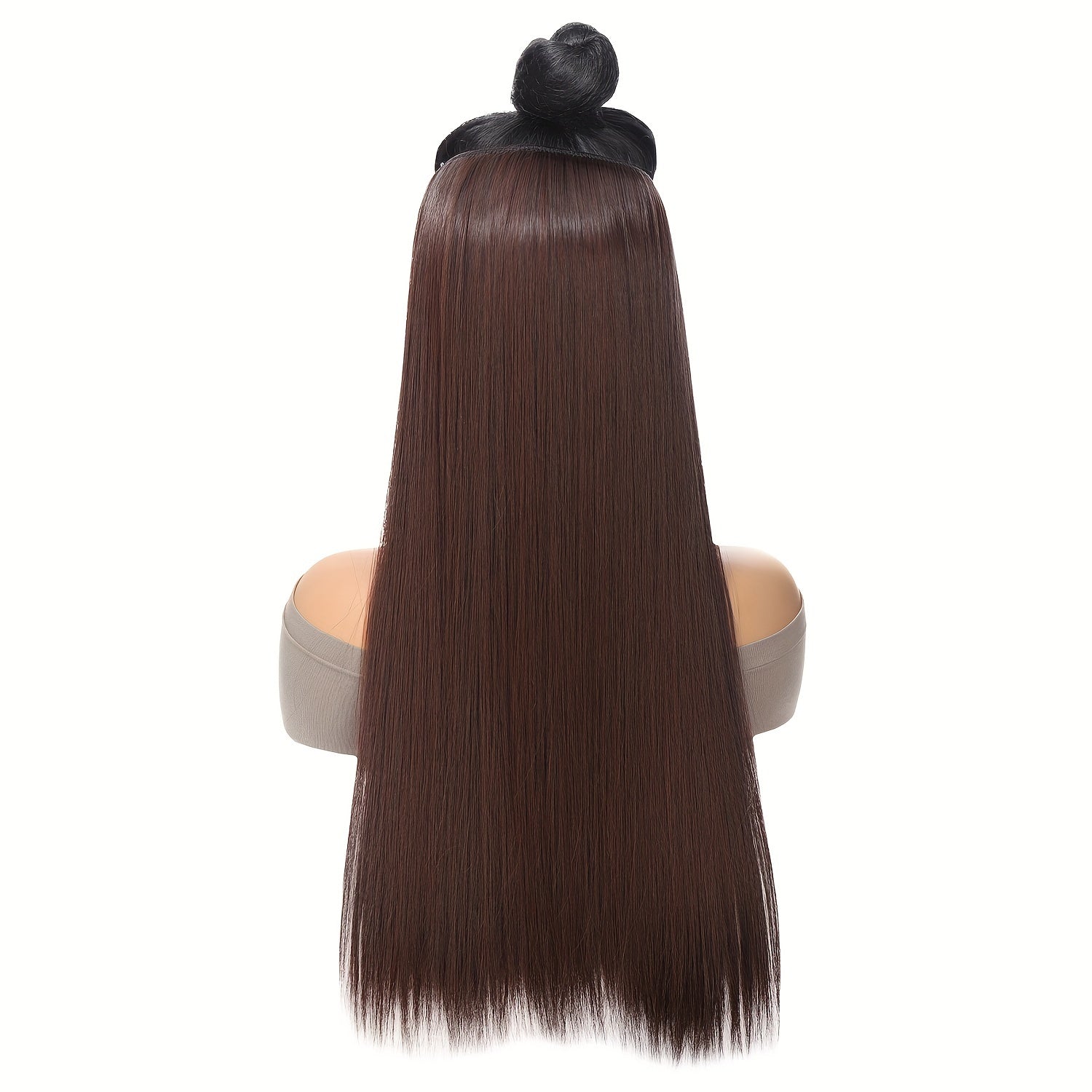 Synthesis Of The Line Type Hair Extensions Straight Hair Wig Piece One Hairpiece With Invisible Fish Line Transparent Wire Adjustable Size
