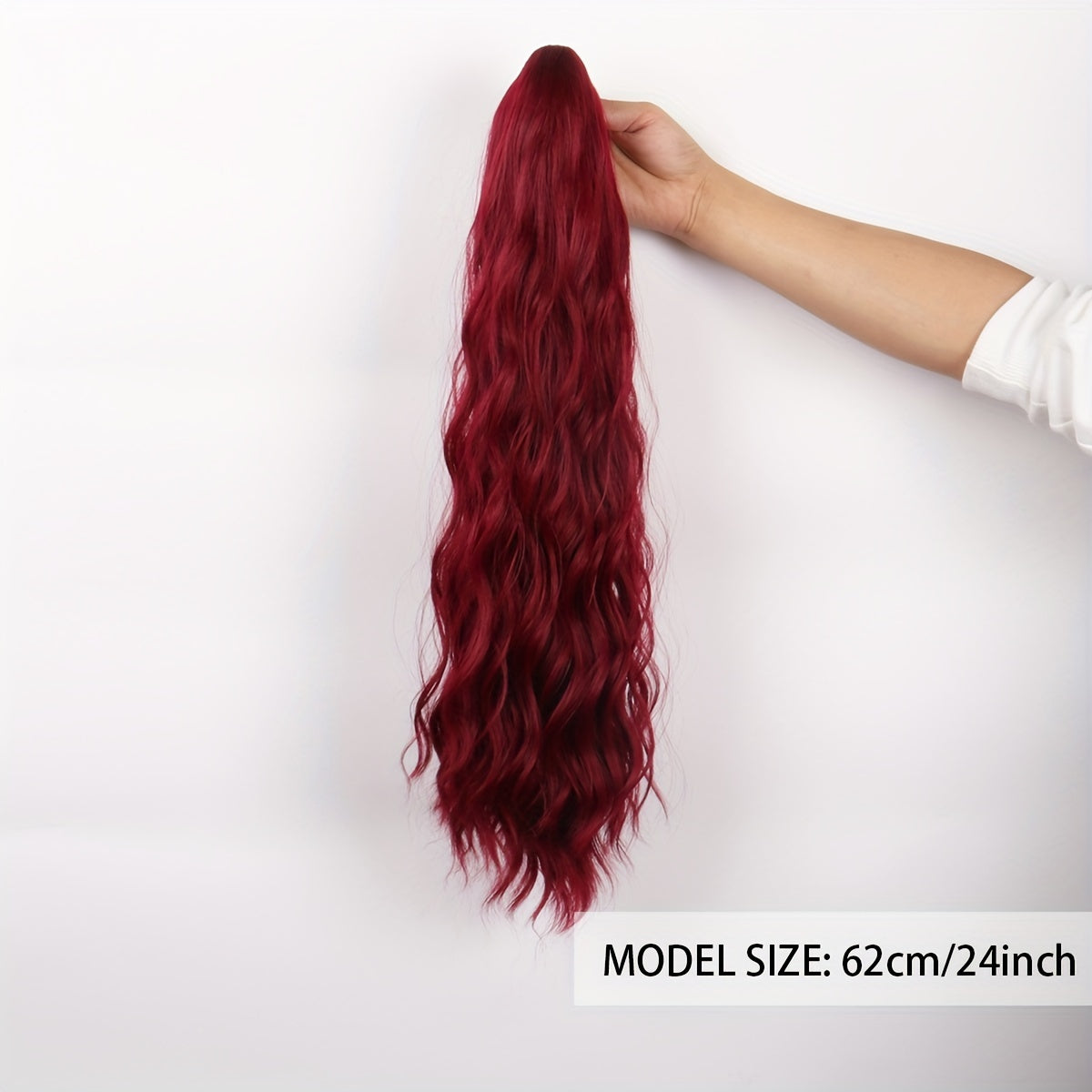 Purple Ponytail Extensions, Long Synthetic Pony Tails Hair Extensions Clip On Ponytails For Women, 60.96cm Claw Ponytail Extension Hair Piece Wavy High Pony Tails Synthetic Heat Friendly Fiber For Girls
