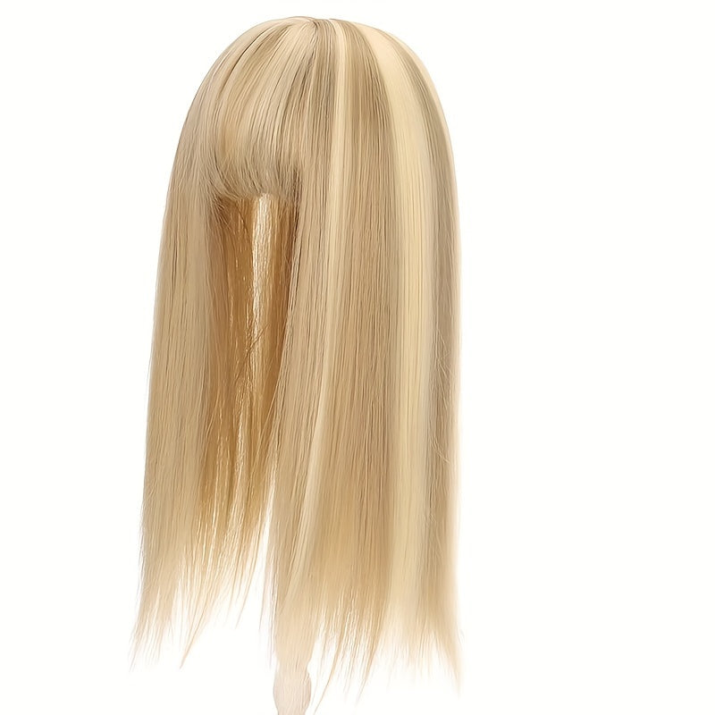 35.56cm Hair Toppers for Women with Thinning Hair Synthetic Clip in Hair Pieces Large Base Wiglets with Bangs Hair Extension Hairpieces Synthetic Straight Hair pieces with Bangs