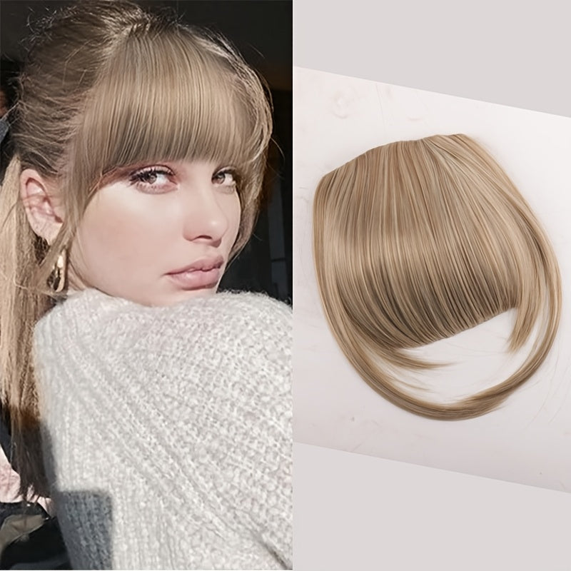 1pc Elegant Straight Synthetic Hair Extensions, Air Anime Bangs for Women, High Temperature Fiber, Invisible Clip, Natural Look, Durable Fake Hair Fringe
