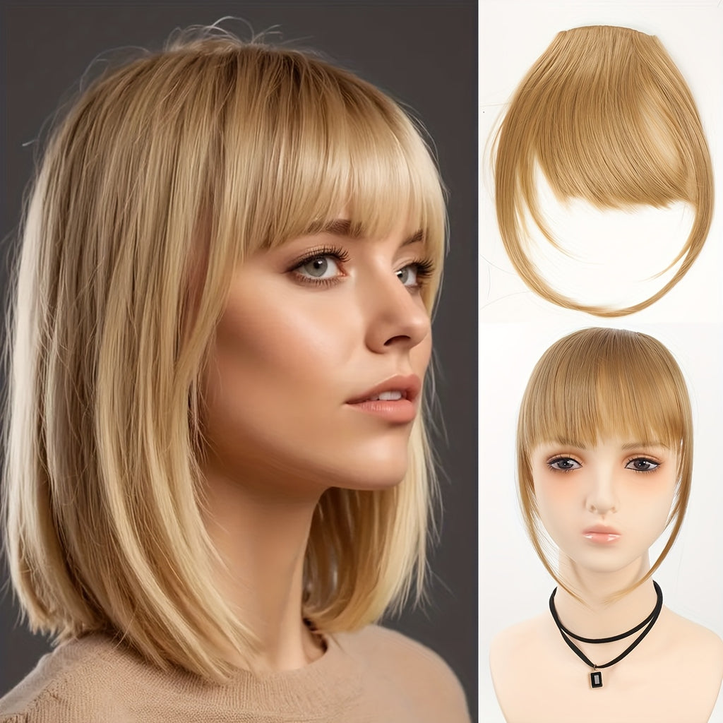 Synthetic Manga Air Bangs with BB Clip - Straight Hairpiece for Women, Easy Clip-In Temporary Hairstyle for All Occasions, Kawaii Hair Clips, Quick Hair Transformation, Sleek Hair Accessory, Secure Attachment, Daily Wear Accessory