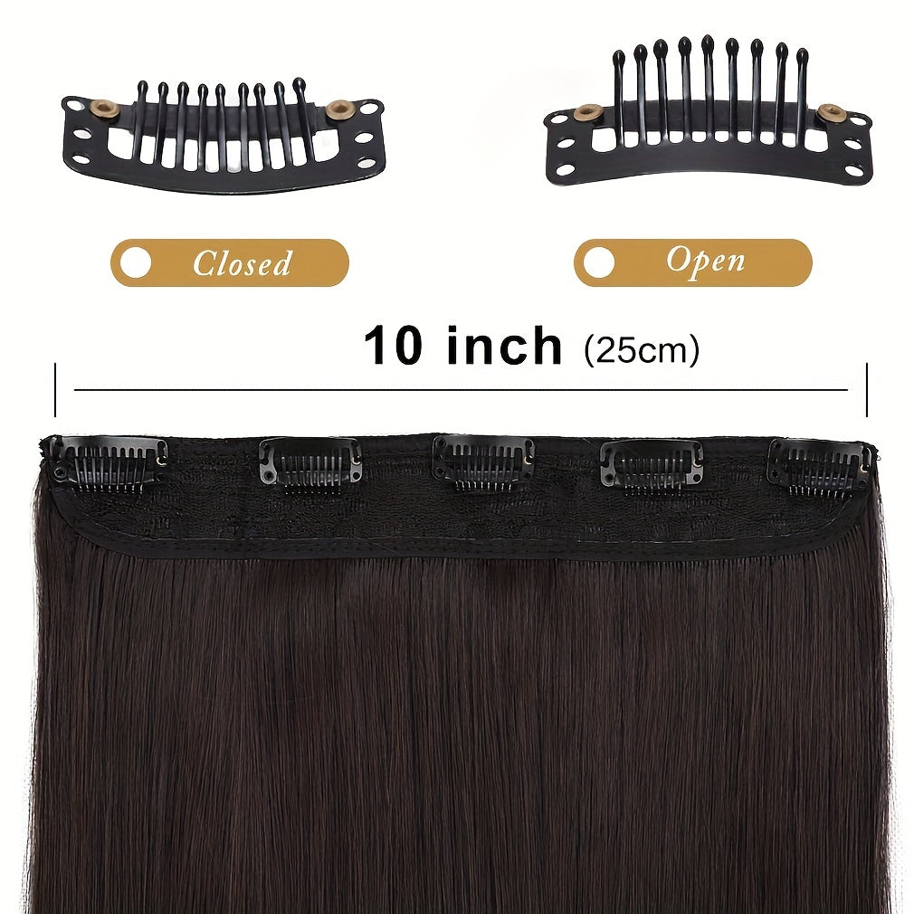Natural Looking Long Straight Synthetic Hair Extensions - 1 pc Clip In Hair Pieces for Women Daily Use Hair Clips Hair Accessories Halloween Christmas