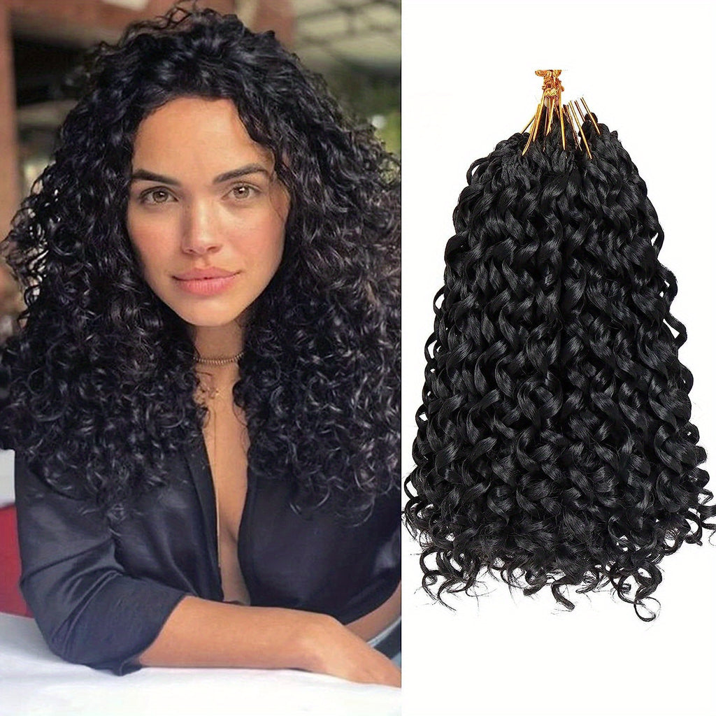 4 Packs Curl Crochet Hair Short Curly Crochet Hair For Women Water Wave Beach Curl Deep Twist Crochet Braids Synthetic Braiding Hair Extensions