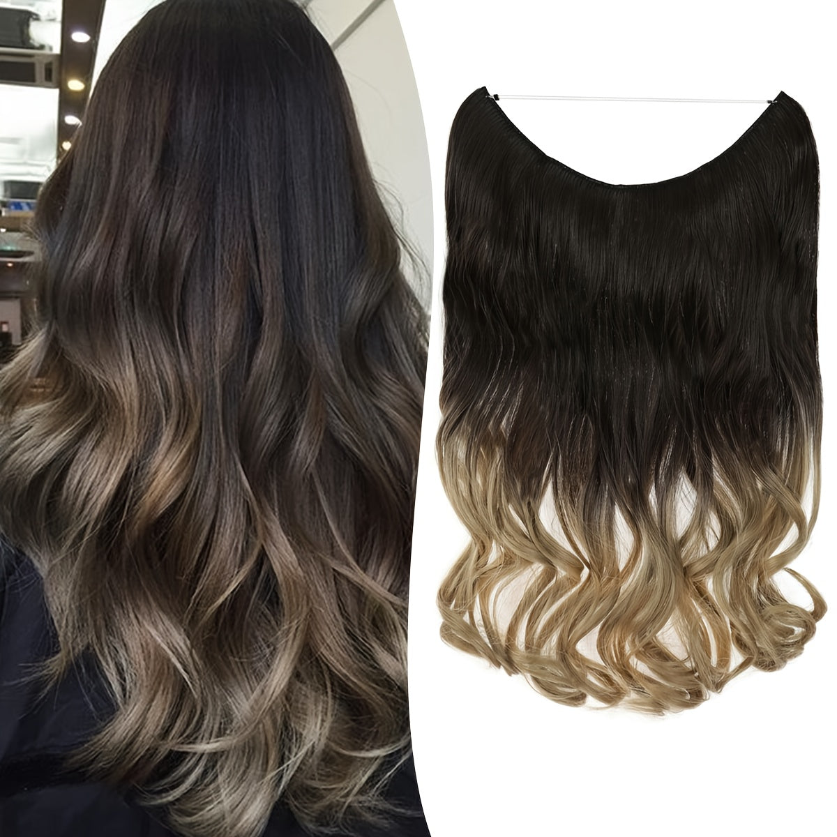 Hair Extensions Invisible Hair Extensions Secret Hidden Wire Long Curly Hair Pieces For Women Synthetic Halloween Christmas