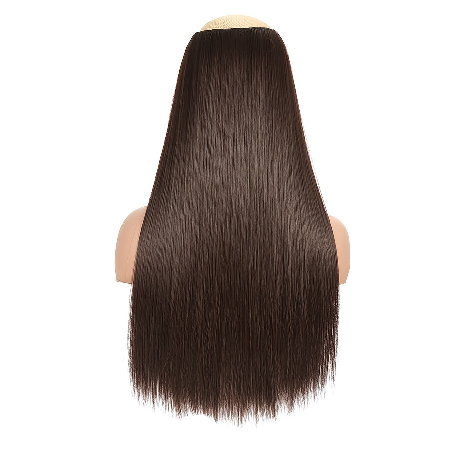 Natural Looking Long Straight Synthetic Hair Extensions - 1 pc Clip In Hair Pieces for Women Daily Use Hair Clips Hair Accessories Halloween Christmas