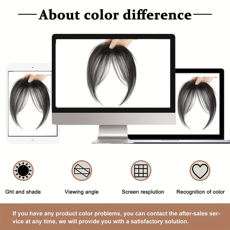 1pc Women's Natural Look Clip-In Bangs, 20.32 cm Straight Hair, High Temperature Fiber, Basic Style, Fluffy Daily Wear