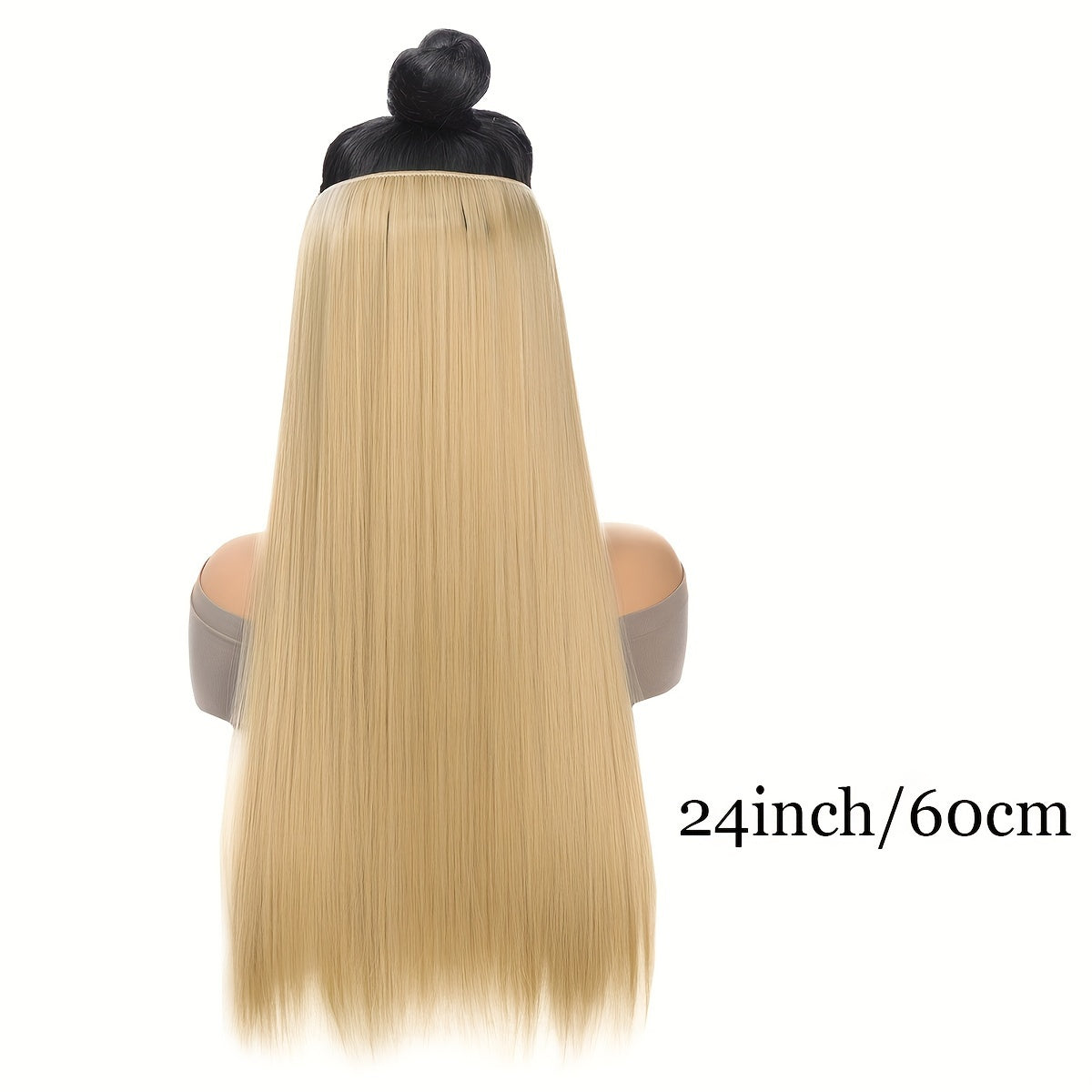 Synthesis Of The Line Type Hair Extensions Straight Hair Wig Piece One Hairpiece With Invisible Fish Line Transparent Wire Adjustable Size
