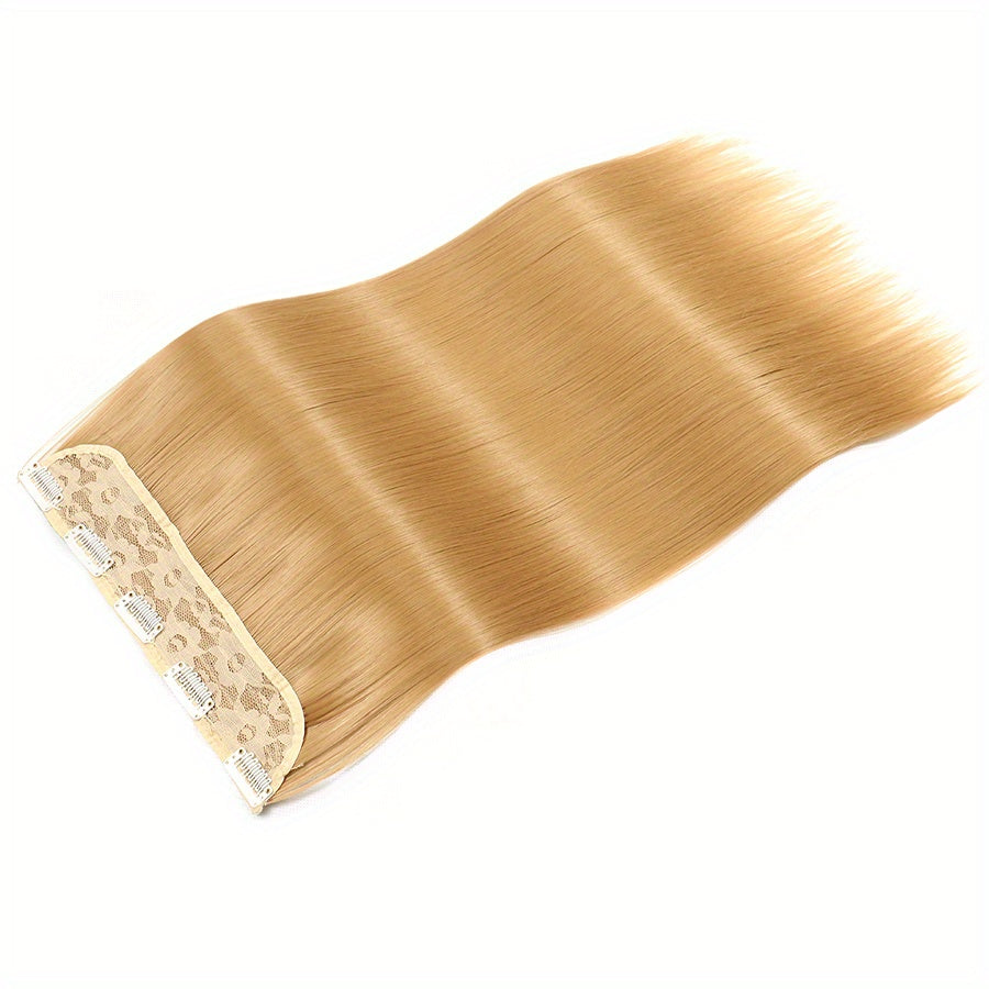 Natural Looking Long Straight Synthetic Hair Extensions - 1 pc Clip In Hair Pieces for Women Daily Use Hair Clips Hair Accessories Halloween Christmas