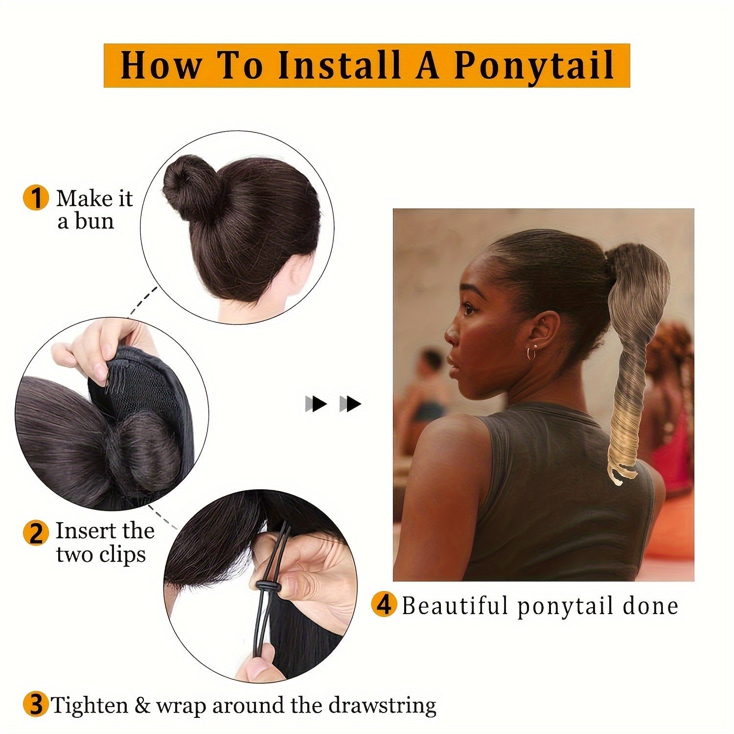 Blonde Curly Wave Clip-On Ponytail Hair Extensions for - Synthetic Drawstring Ponytail with Secure Clips, Elegant Volume & Length for Versatile Hairstyles, Ponytail Extension, Easy Hair Enhancement, Voluminous Ponytail, Secure Clip Attachment
