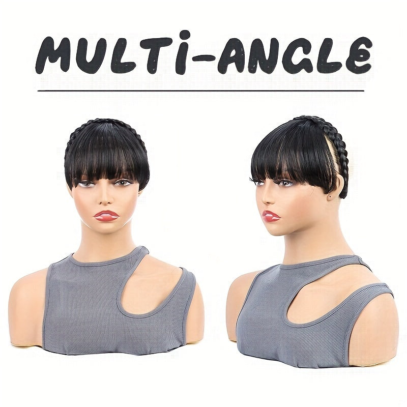 New Hair Accessories With Bangs Braids Headband Hair Extension High Temperature Synthetic Fiber Fake Hair For Women Daily Use Halloween Christmas