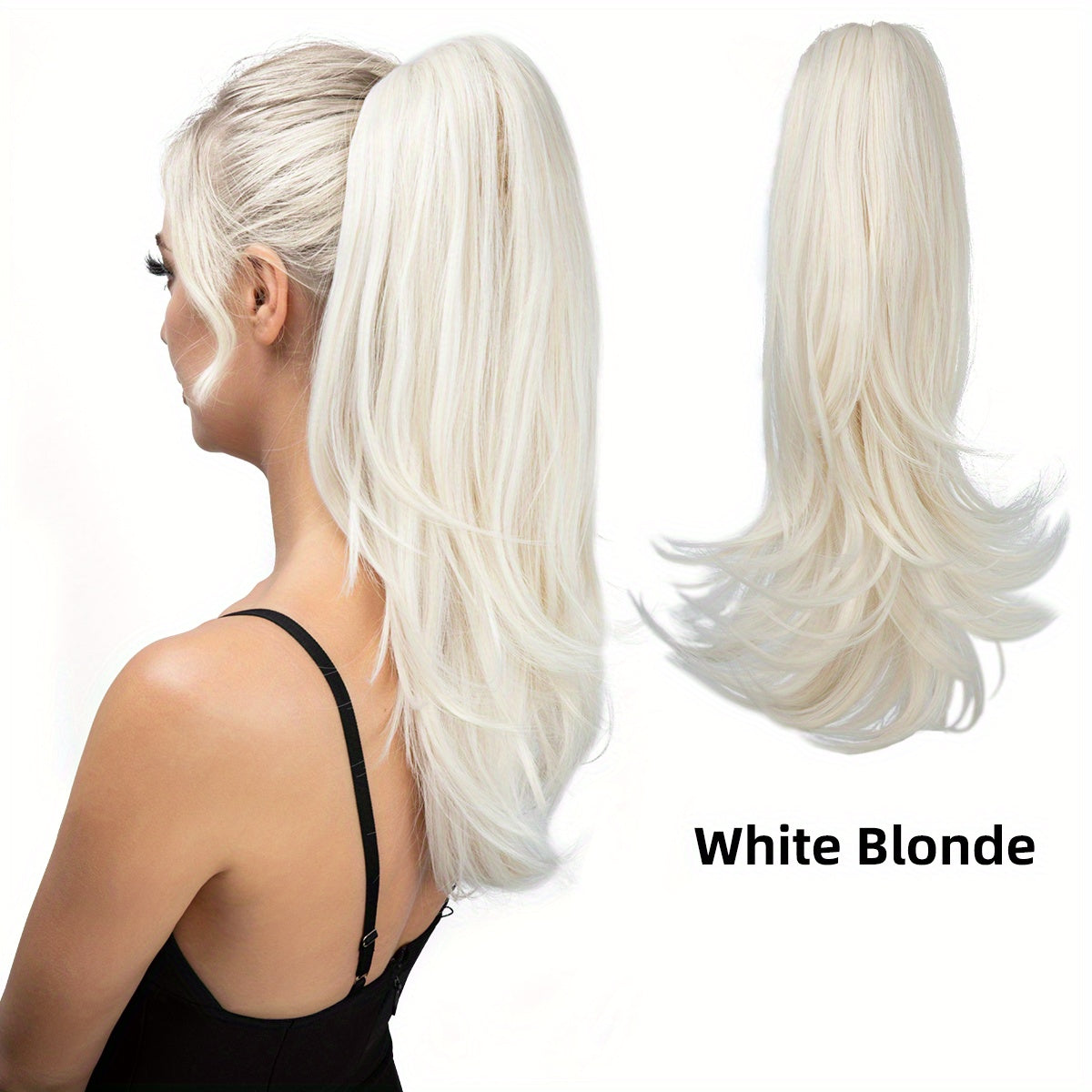 180° Rotating Claw Clip Ponytail Extension for Women - Easy-to-Wear Synthetic Curly Wave Hairpiece, Natural Look with High-Temperature Fiber, Versatile Styling for All Hair Types, Versatile Hairpiece | Curly Wave Design | Secure Fit Clip