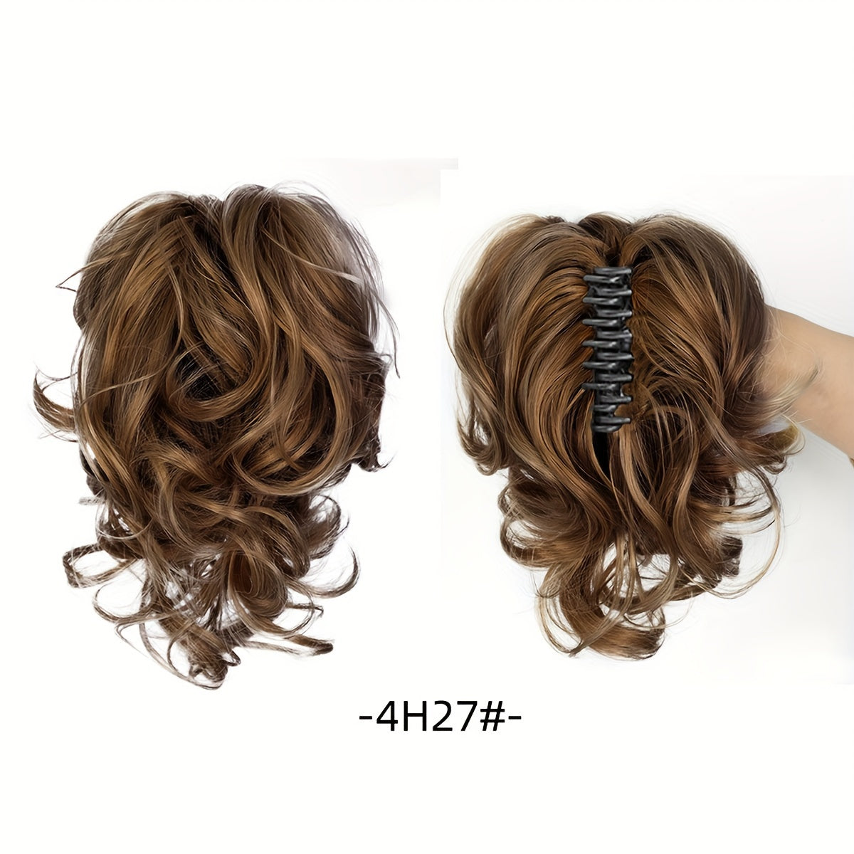 Elegant Curly Wave Ponytail Extension for Women, Fashionable Short Ponytail Clip-On Hairpiece with Volume and Texture