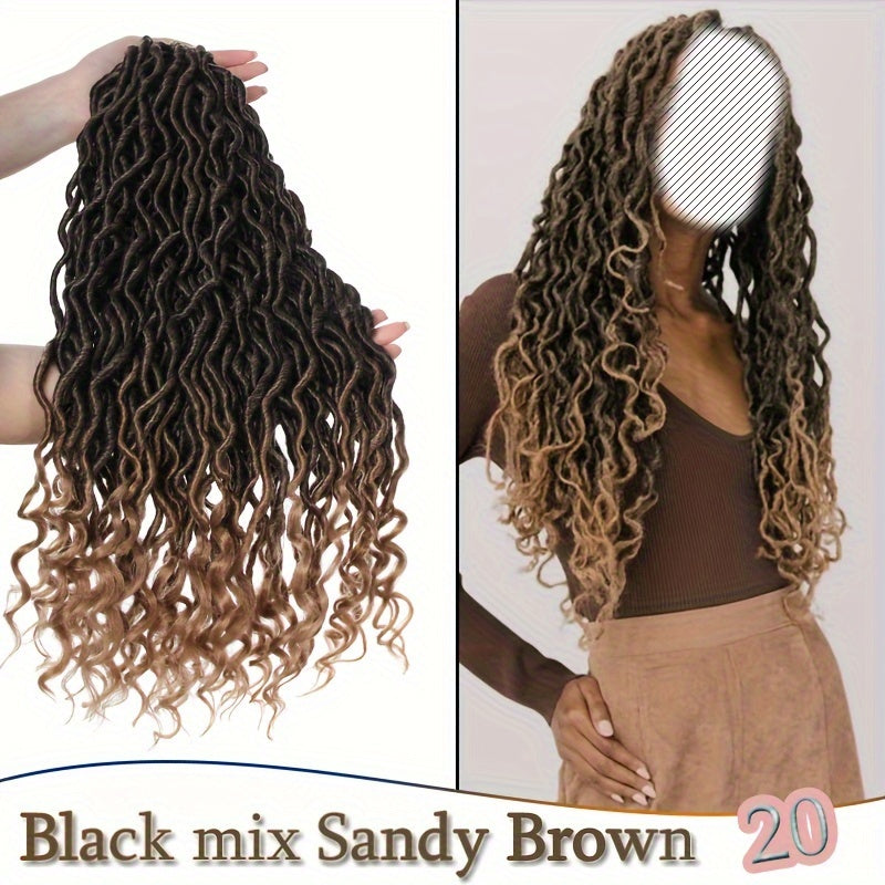 3Packs Goddess Box Braids Crochet Hair, 50.8 cm 40.64 cm Solid Ombre Boho Crochet Twist Braids Faux Locs With Curly Ends Dreadlocks 24 Strands/ Bulks For Black Women, Bohomian Box Braids Crochet Butterfly Locks Hair Extensions Soft Re-Looped