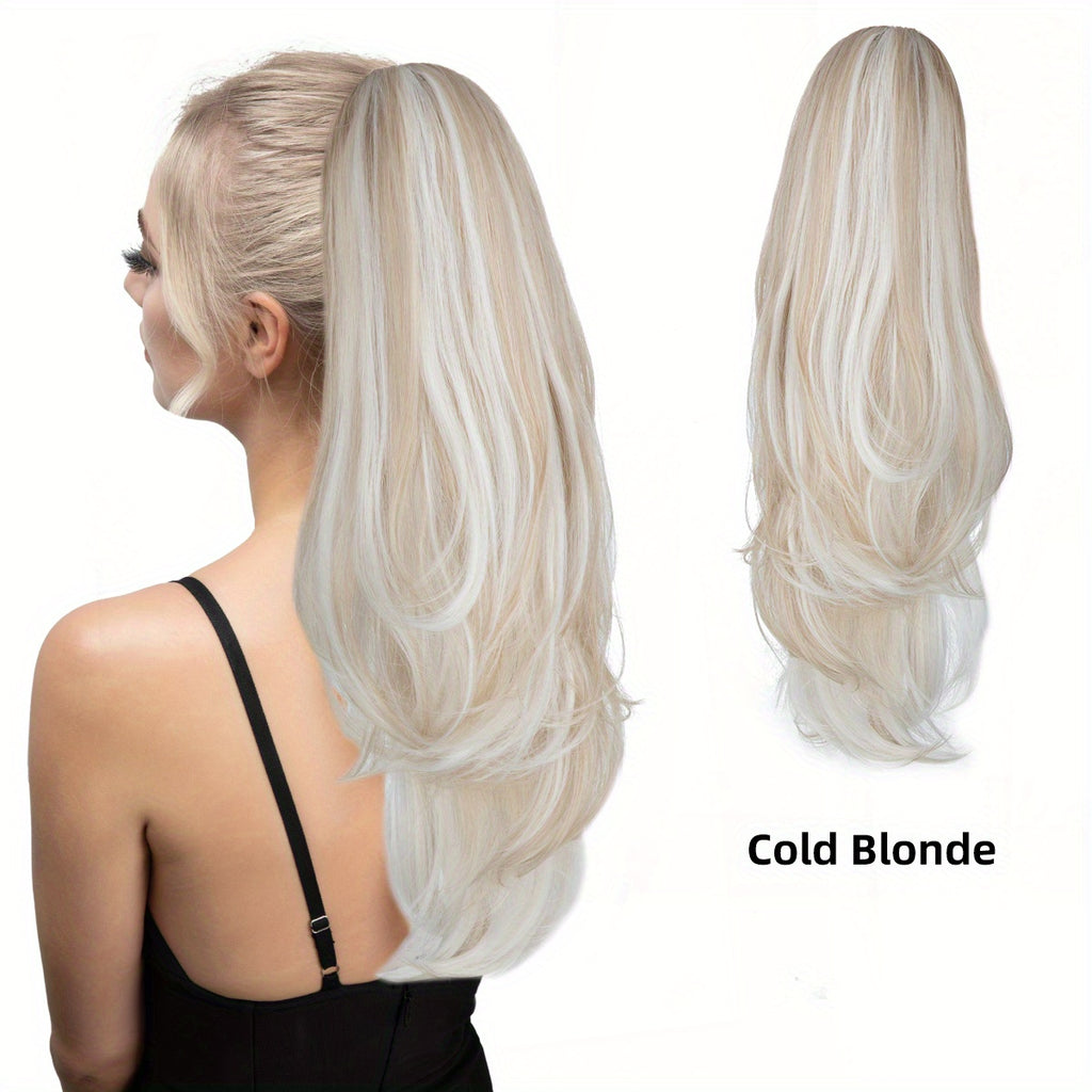 180° Rotating Claw Clip Ponytail Extension for Women - Easy-to-Wear Synthetic Curly Wave Hairpiece, Natural Look with High-Temperature Fiber, Versatile Styling for All Hair Types, Versatile Hairpiece | Curly Wave Design | Secure Fit Clip