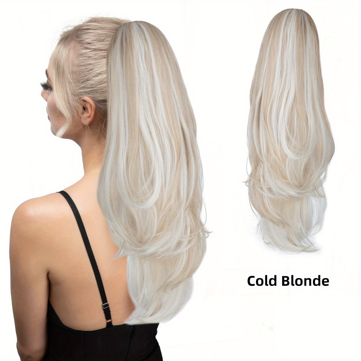 180° Rotating Claw Clip Ponytail Extension for Women - Easy-to-Wear Synthetic Curly Wave Hairpiece, Natural Look with High-Temperature Fiber, Versatile Styling for All Hair Types, Versatile Hairpiece | Curly Wave Design | Secure Fit Clip