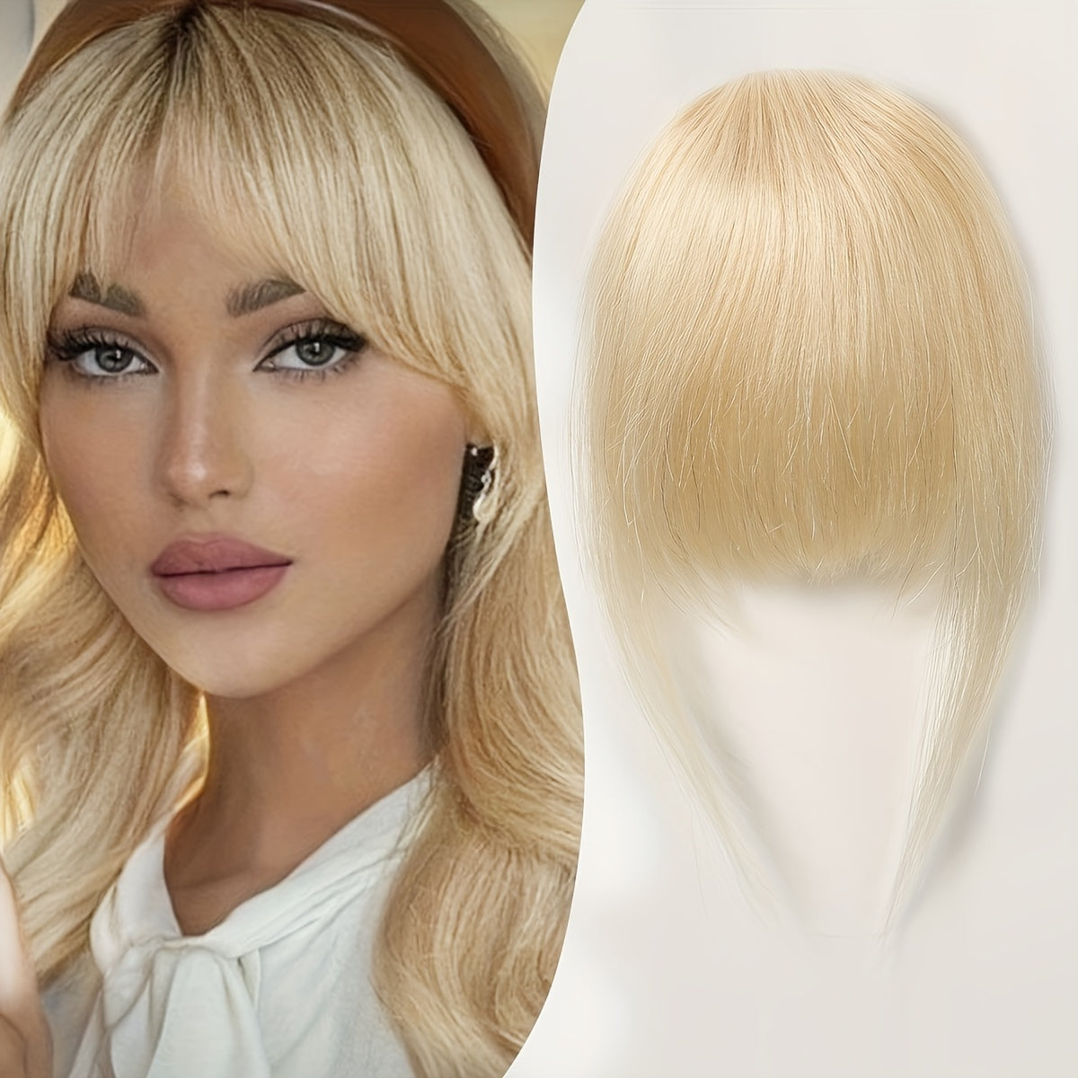 100% Human Bangs Hair Clip in Bangs Real Human Hair Wispy Bangs Hair Length 10.16 cm Net Weight 9 grams Hairpieces for Women Clip on Air Bangs Flat Neat Bangs Hair Extension for Daily Wear Natural Soft