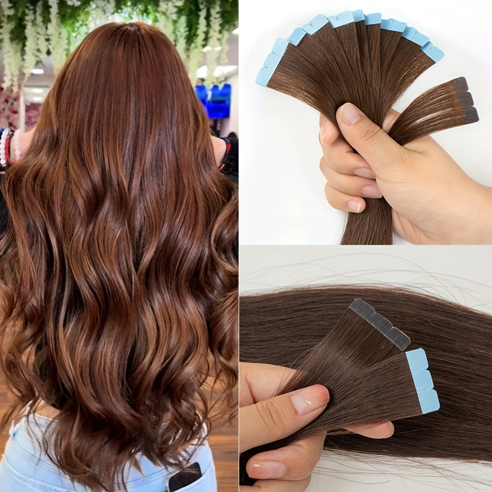 Invisible Seamless Tape-In Hair Extensions Ranging from 12 to 50.8 cm with Double-Sided Mini Tape.