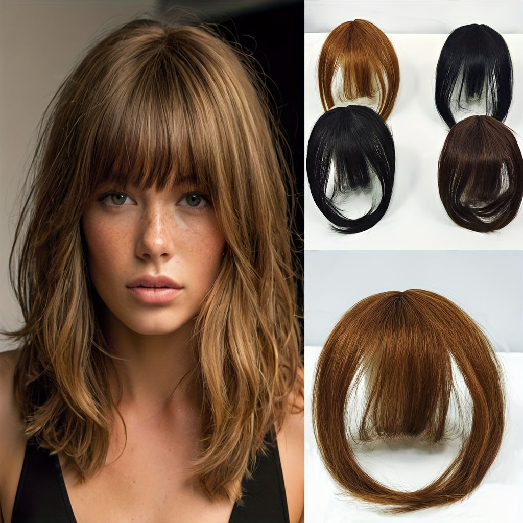 Clip-in Bangs 100% Human Hair Fringe Clip on Natural Hair Extensions Daily Party Fringe French Clip In Thick Natura Full Bangs