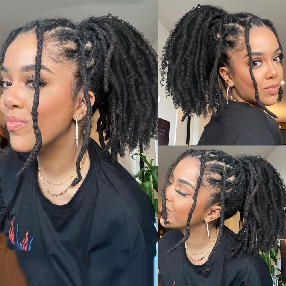 15.24 cm Short Dreadlocks Drawstring Ponytail Hair Extensions Synthetic Faux Locs Clip In Pony Tail Hair Piece for Women