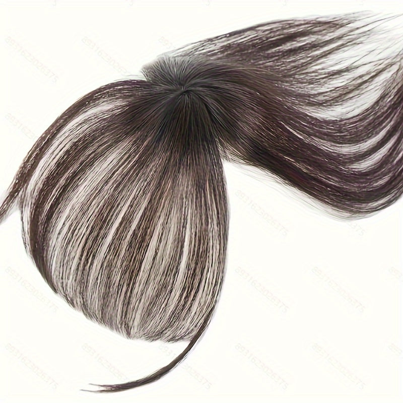 Elegant Clip-In 3D Bangs Hairpiece for Women - Synthetic French Fringe with Temples, Natural-Looking Air Bangs for Daily Wear, Versatile Styling