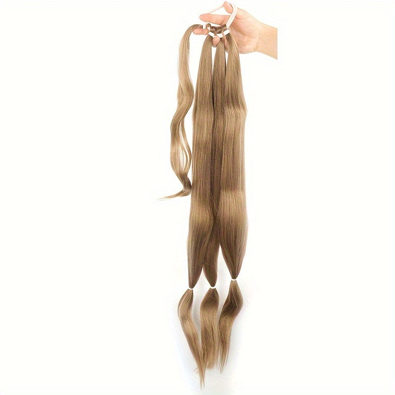 Elegant Long Straight Braided Ponytail Extension for Women - Natural-Looking, Soft Synthetic Hair with High-Temperature Fiber, Easy Wrap-Around Design - Perfect for Daily Use, Ponytail Hair Extensions
