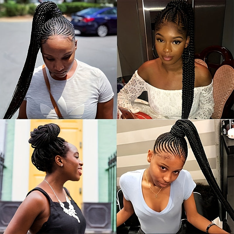 Elegant Long Braided Ponytail Extension for Women - Soft Synthetic Hairpiece with Drawstring, Versatile & Natural-Looking, Perfect for Daily Wear and Parties