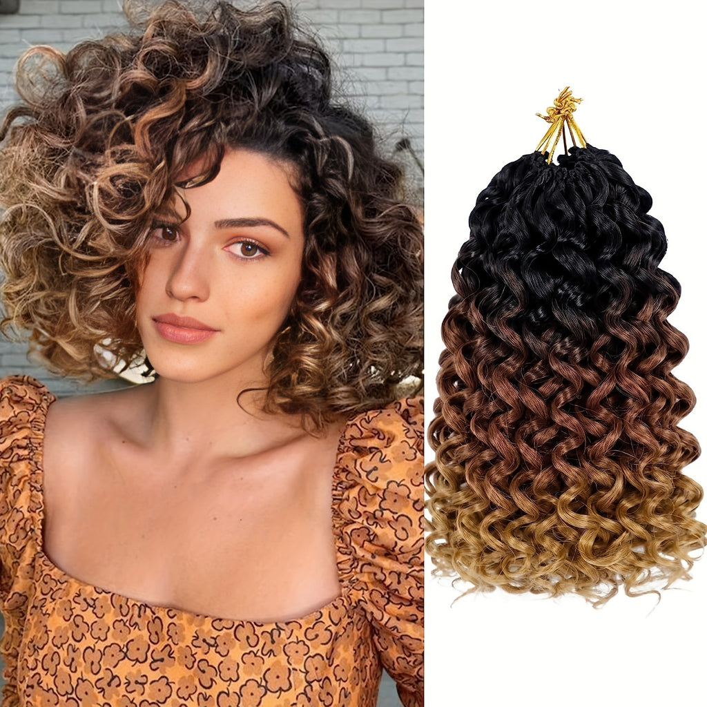 4 Packs Curl Crochet Hair Short Curly Crochet Hair For Women Water Wave Beach Curl Deep Twist Crochet Braids Synthetic Braiding Hair Extensions