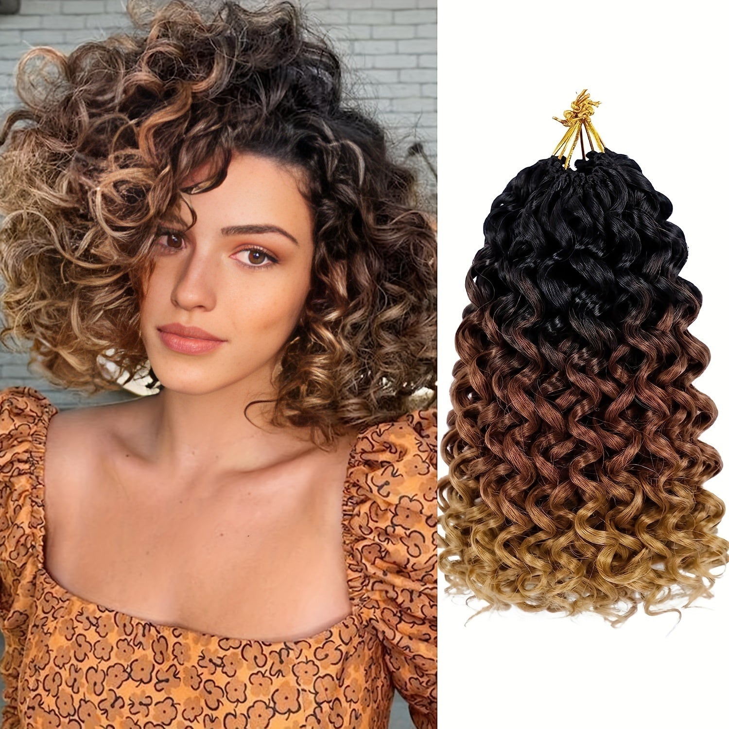 4 Packs Curl Crochet Hair Short Curly Crochet Hair For Women Water Wave Beach Curl Deep Twist Crochet Braids Synthetic Braiding Hair Extensions