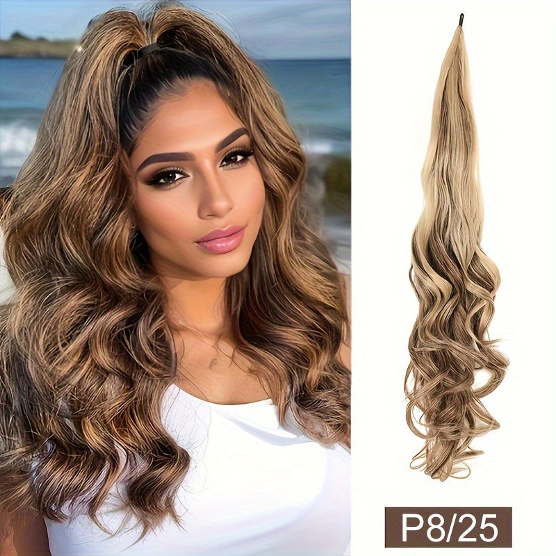 Ponytail Extension 81.28 cm Flexible Wrap Around Ponytail Hair Extensions Long Curly Pony Tails Hair Extensions Wavy Hair Ponytails Hairpieces for Women