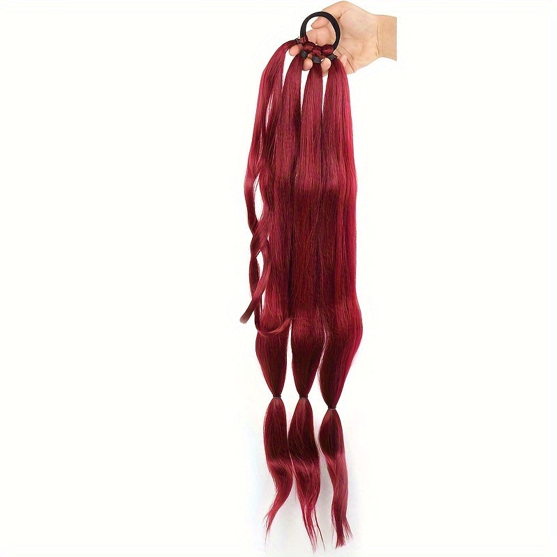 Elegant Long Straight Braided Ponytail Extension for Women - Natural-Looking, Soft Synthetic Hair with High-Temperature Fiber, Easy Wrap-Around Design - Perfect for Daily Use, Ponytail Hair Extensions