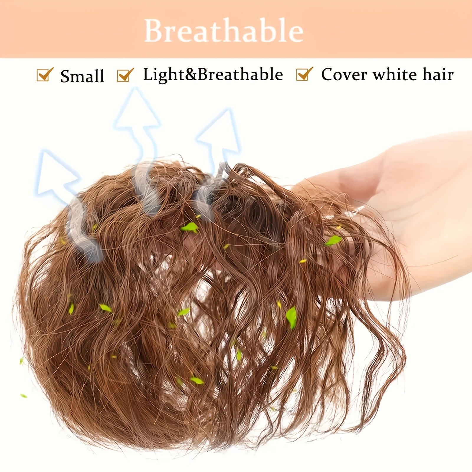 Chic Water Wave Clip-In Hair Extensions with Bangs for Women - Black & Brown, Adds Volume & Covers White Hair, Perfect for Everyday Use