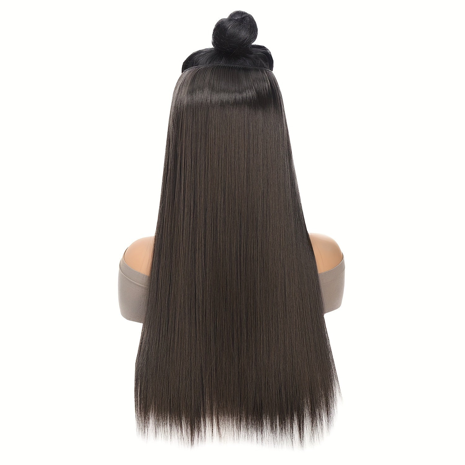 Synthesis Of The Line Type Hair Extensions Straight Hair Wig Piece One Hairpiece With Invisible Fish Line Transparent Wire Adjustable Size