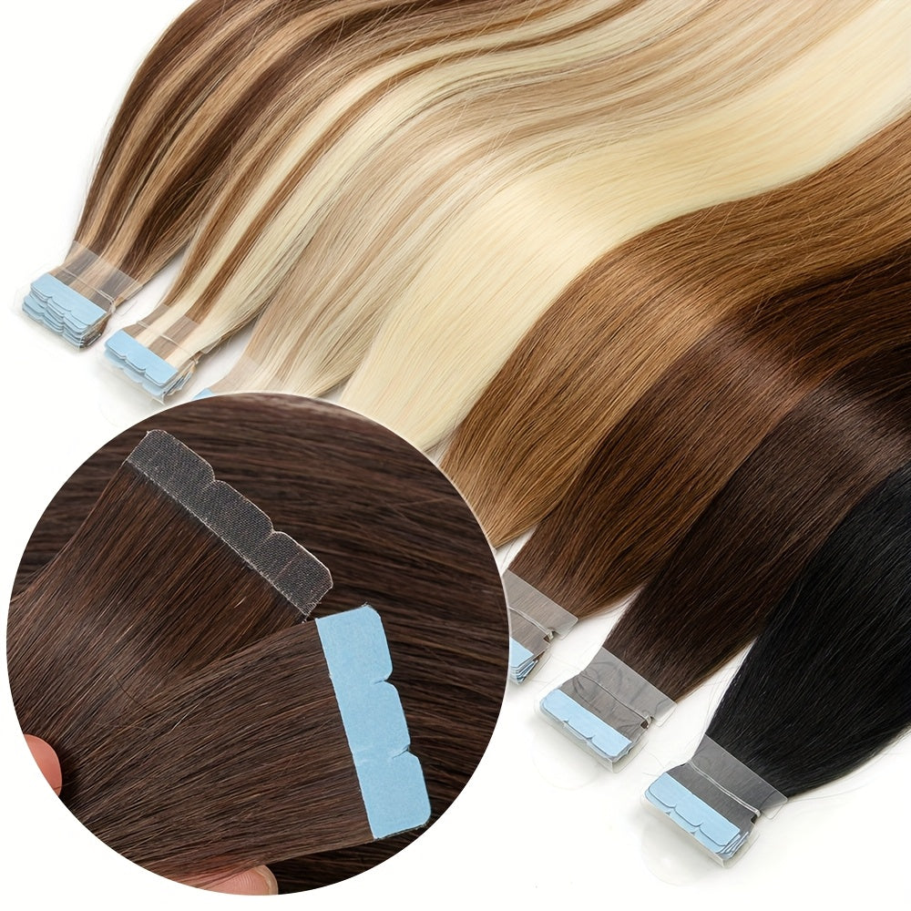 Invisible Seamless Tape-In Hair Extensions Ranging from 12 to 50.8 cm with Double-Sided Mini Tape.