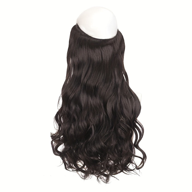 Invisible Wire Women's Hair Extensions - Easy-Clip Curly Synthetic Hairpieces, Comfortable & Natural-Looking for Full-Body Curls