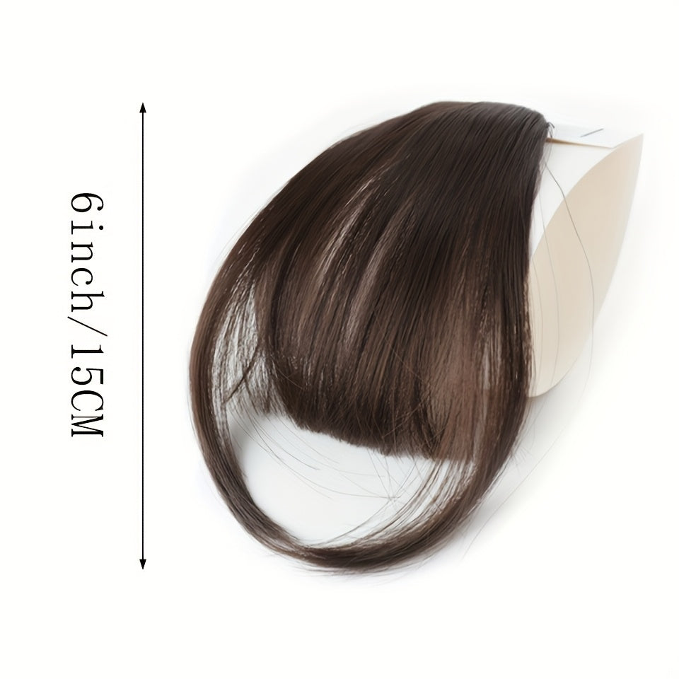 Dark Brown Black Clip In Bangs - One Piece Fringe Hairpiece for Natural-Looking Volume and Length Hair Accessories Halloween Christmas