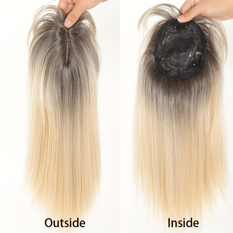 35.56cm Hair Toppers for Women with Thinning Hair Synthetic Clip in Hair Pieces Large Base Wiglets with Bangs Hair Extension Hairpieces Synthetic Straight Hair pieces with Bangs