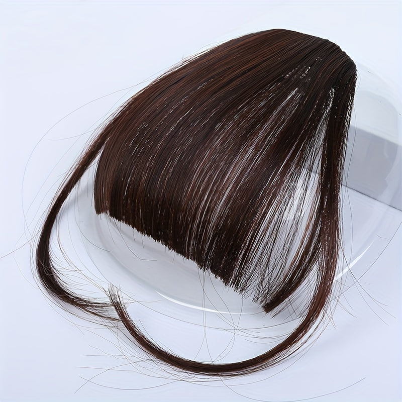 Dark Brown Black Clip In Bangs - One Piece Fringe Hairpiece for Natural-Looking Volume and Length Hair Accessories Halloween Christmas