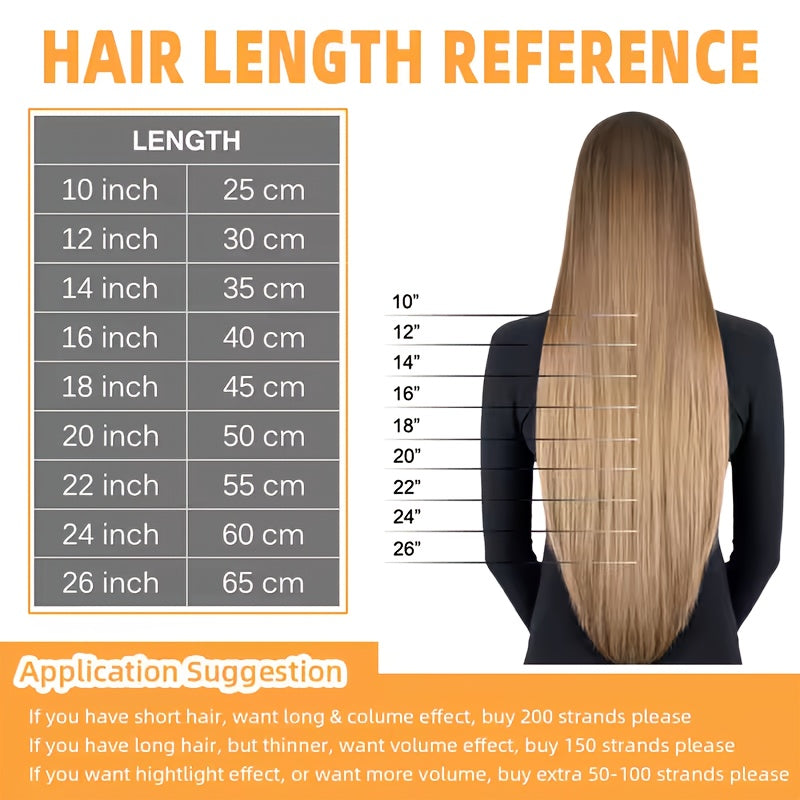 10pcs #02 Natural Mini Tape-In Human Hair Extensions - Double-Sided Invisible Seamless Straight Hair for Women, Adds Volume & Length, Fit All Hair Types & Ethnicities, Tape In Hair Extensions, Easy Application, Versatile Styling