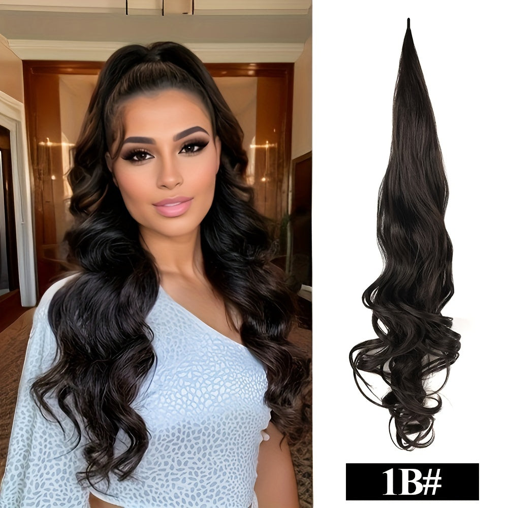 Ponytail Extension 81.28 cm Flexible Wrap Around Ponytail Hair Extensions Long Curly Pony Tails Hair Extensions Wavy Hair Ponytails Hairpieces for Women