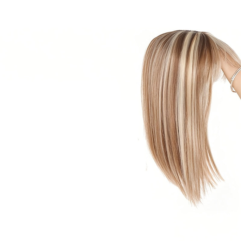 35.56cm Hair Toppers for Women with Thinning Hair Synthetic Clip in Hair Pieces Large Base Wiglets with Bangs Hair Extension Hairpieces Synthetic Straight Hair pieces with Bangs