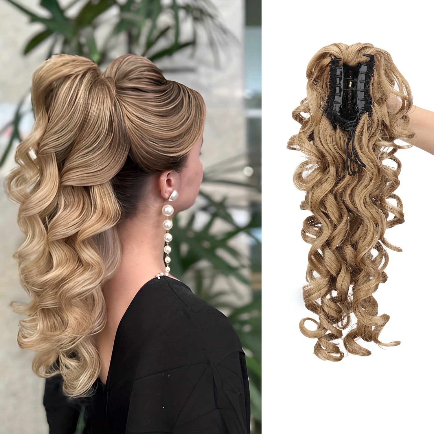 Vintage Ponytail Wig - Stylish Synthetic Heat-Resistant Hairpiece for Casual Attire, Perfect for Halloween and Christmas Celebrations
