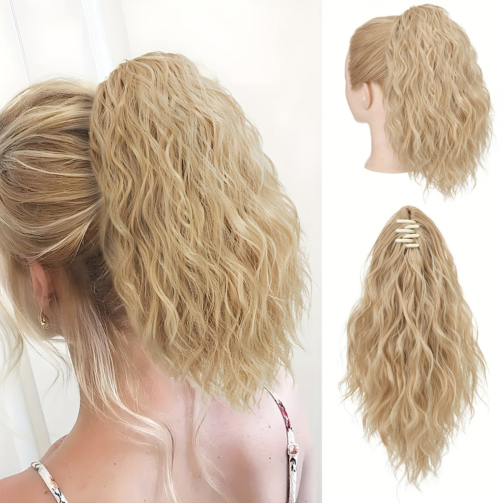 14inch Curly Wavy Fluffy Synthetic Ponytail Hairpieces - Add Volume, Style, and Elegance to Your Hair with Easy Clip-In Design - Perfect for Caucasian Women Seeking a Long, Luscious Look