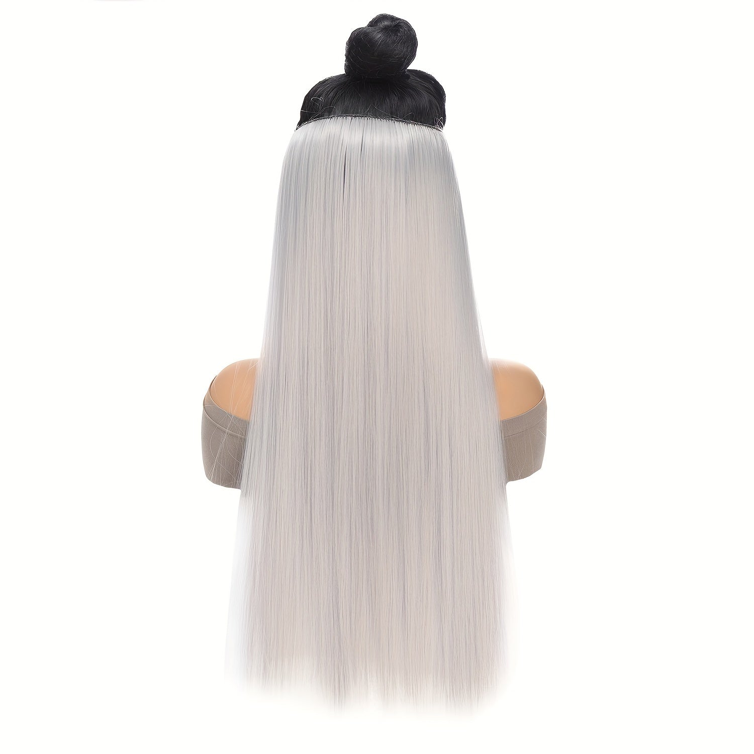 Synthesis Of The Line Type Hair Extensions Straight Hair Wig Piece One Hairpiece With Invisible Fish Line Transparent Wire Adjustable Size