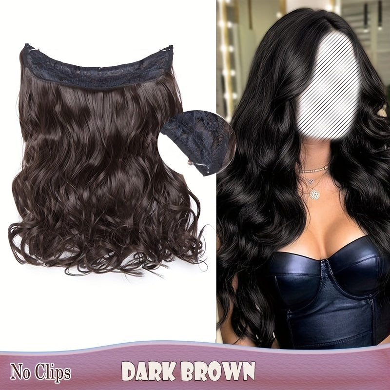 S-NOILITE Invisible Wire Hair Extensions - Adjustable Size, Breathable Lace Net, Synthetic Straight/Curly/Wavy Secret Headband for Women, Natural Look Highlighting Piece