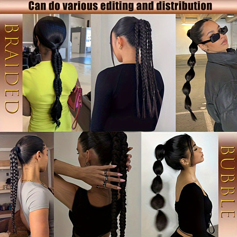 Braided Ponytail Synthetic Clip In Hair Extensions Elegant Natural Looking for Daily Use Hair Accessories, Hair Clips