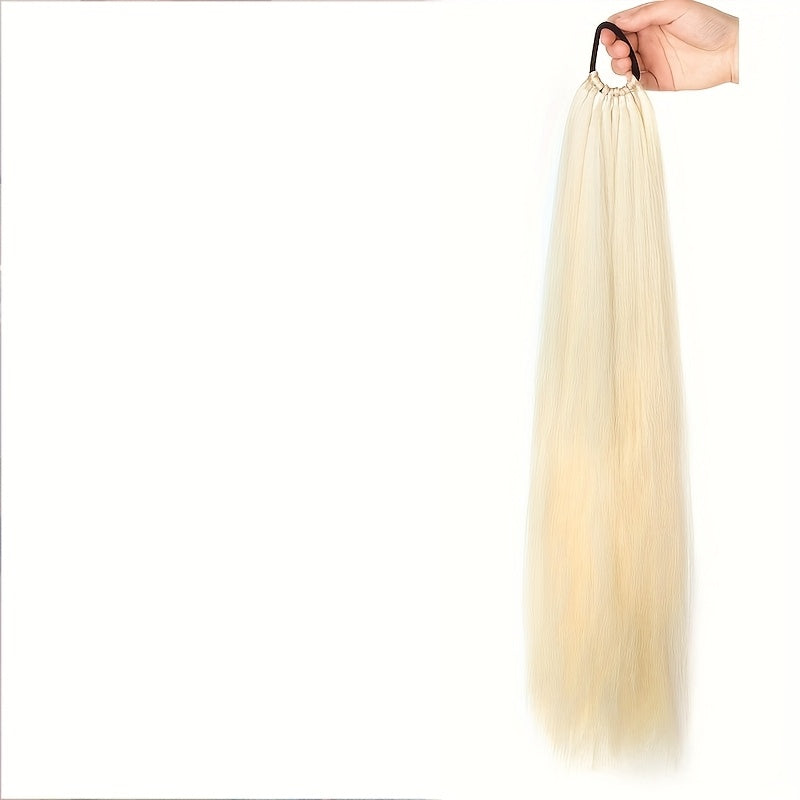 24-Inch Straight Synthetic Ponytail Extension for Women - Versatile Clip-In Hairpiece for Everyday & Special Occasions