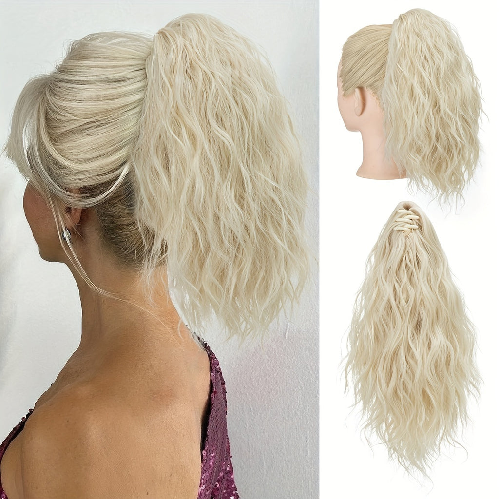 14inch Curly Wavy Fluffy Synthetic Ponytail Hairpieces - Add Volume, Style, and Elegance to Your Hair with Easy Clip-In Design - Perfect for Caucasian Women Seeking a Long, Luscious Look