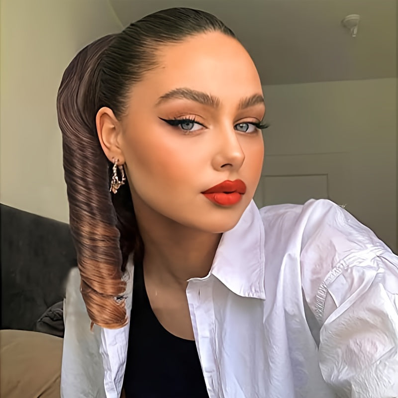Blonde Curly Wave Clip-On Ponytail Hair Extensions for - Synthetic Drawstring Ponytail with Secure Clips, Elegant Volume & Length for Versatile Hairstyles, Ponytail Extension, Easy Hair Enhancement, Voluminous Ponytail, Secure Clip Attachment