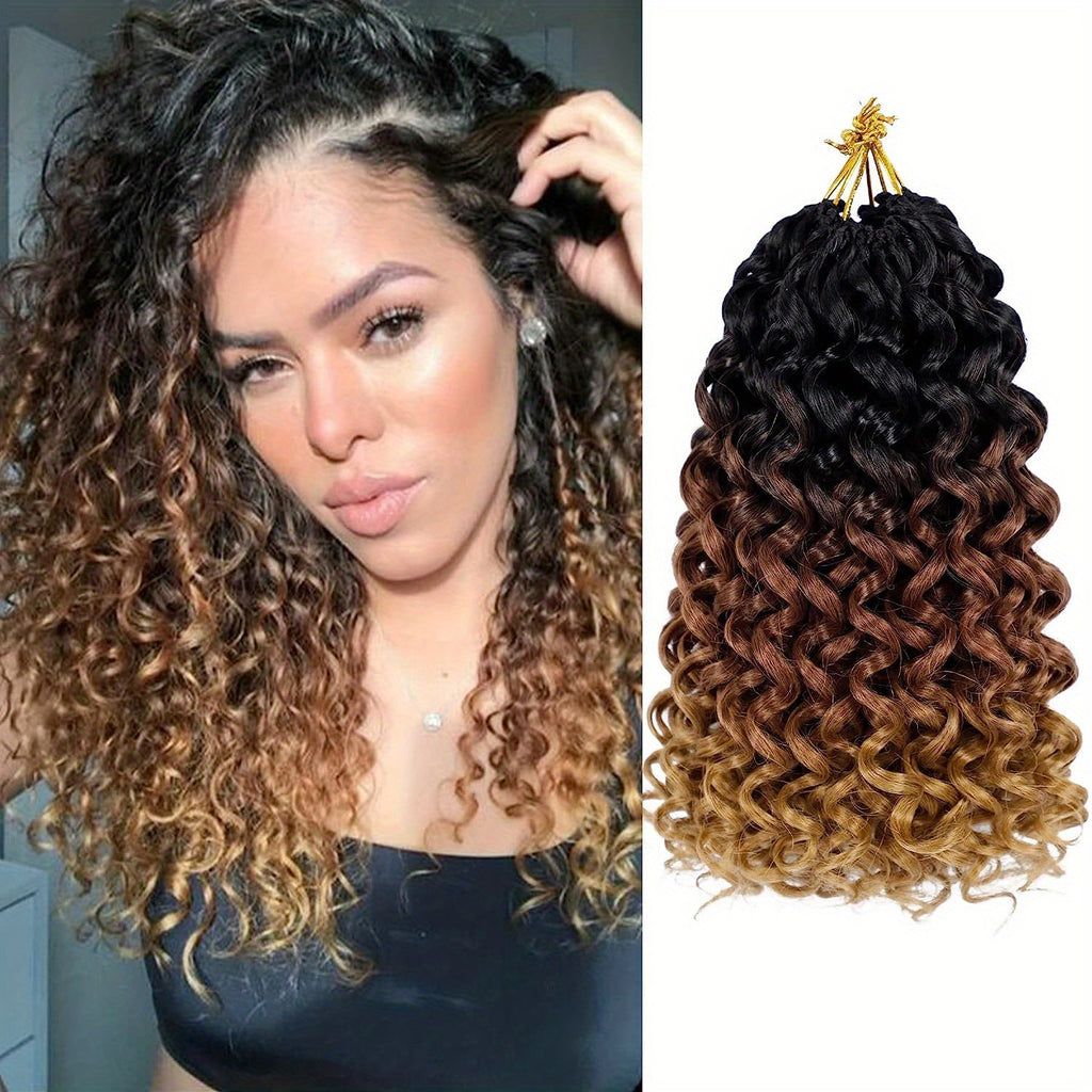 4 Packs Curl Crochet Hair Short Curly Crochet Hair For Women Water Wave Beach Curl Deep Twist Crochet Braids Synthetic Braiding Hair Extensions