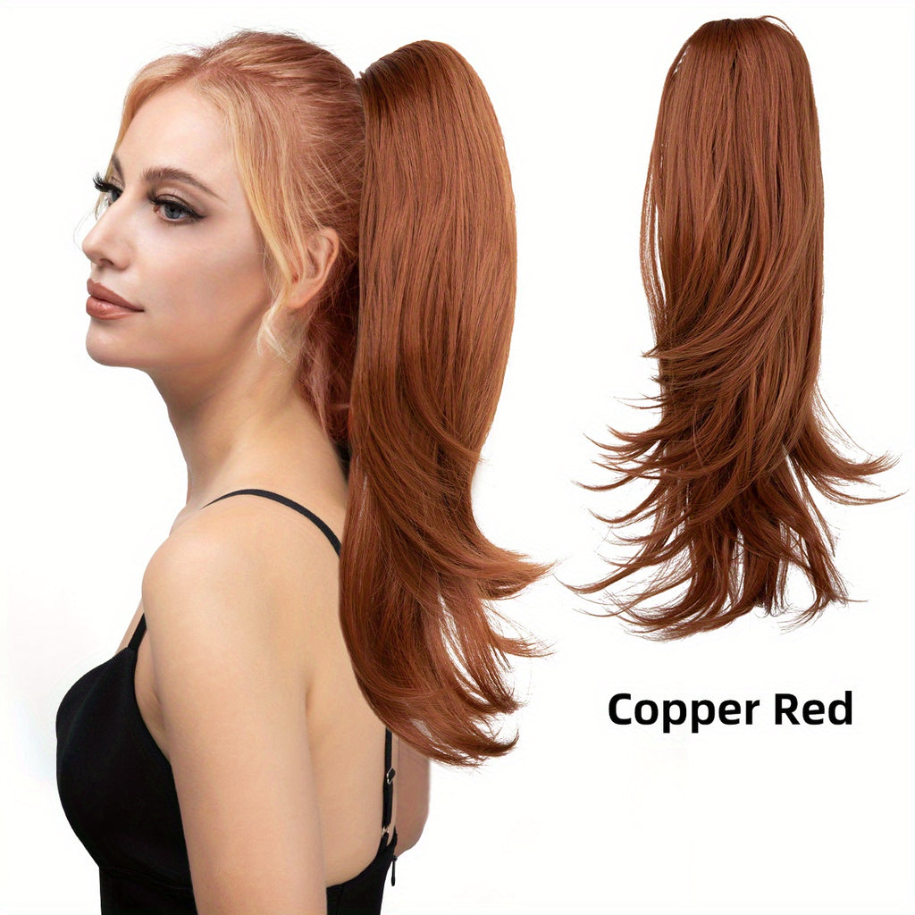 180° Rotating Claw Clip Ponytail Extension for Women - Easy-to-Wear Synthetic Curly Wave Hairpiece, Natural Look with High-Temperature Fiber, Versatile Styling for All Hair Types, Versatile Hairpiece | Curly Wave Design | Secure Fit Clip